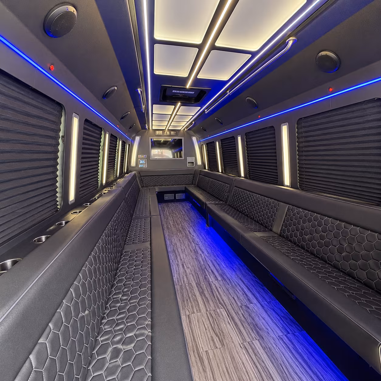 dayton 30 passenger party bus interior