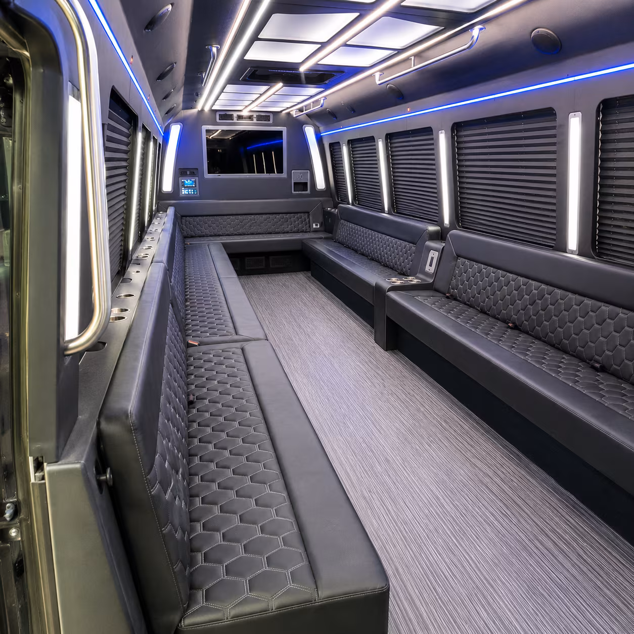 dayton 40 passenger party bus interior