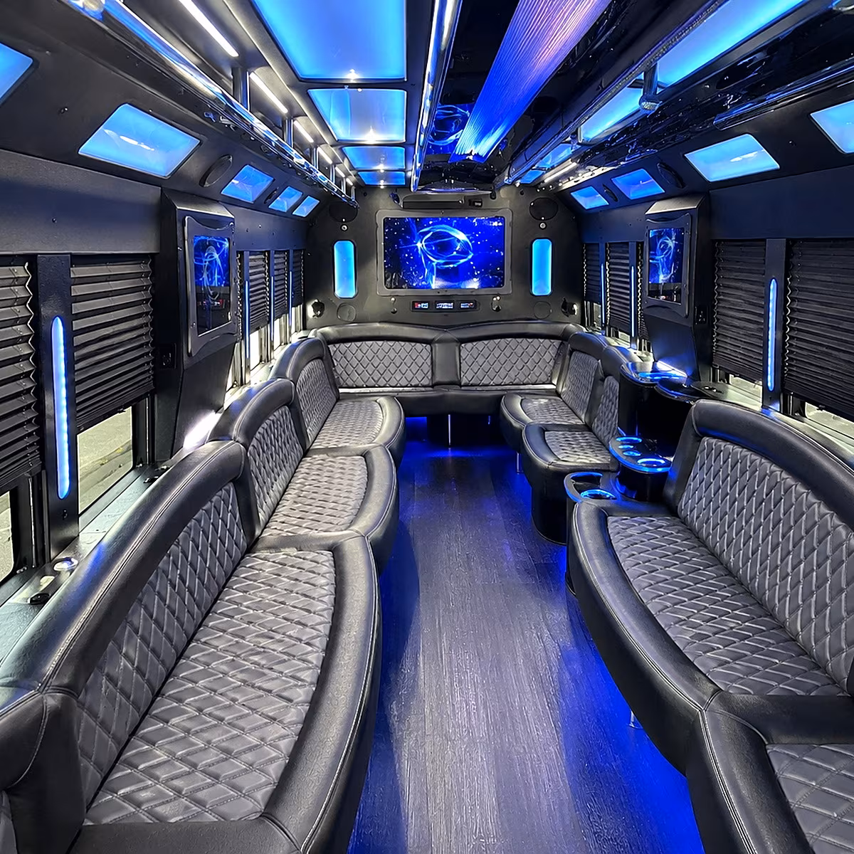 dayton 50 passenger party bus interior